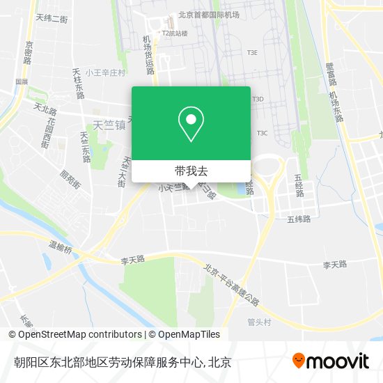 朝阳区东北部地区劳动保障服务中心地图