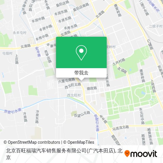 北京百旺福瑞汽车销售服务有限公司(广汽本田店)地图