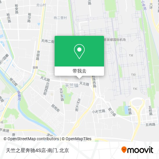 天竺之星奔驰4S店-南门地图