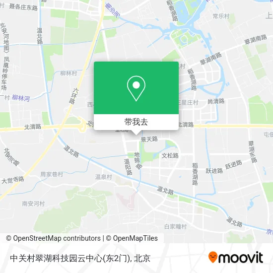 中关村翠湖科技园云中心(东2门)地图