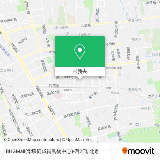 BHGMall(华联同成街购物中心)-西2门地图