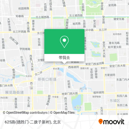 625路(德胜门-二拨子新村)地图