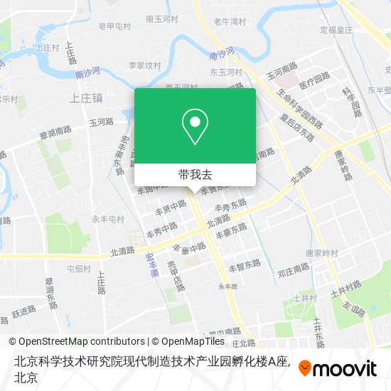 北京科学技术研究院现代制造技术产业园孵化楼A座地图