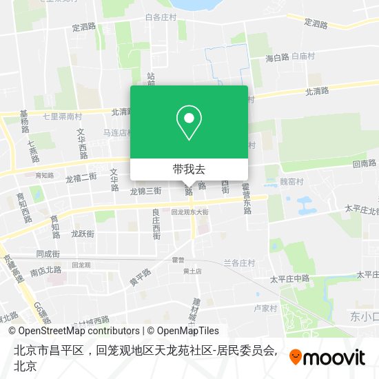 北京市昌平区，回笼观地区天龙苑社区-居民委员会地图