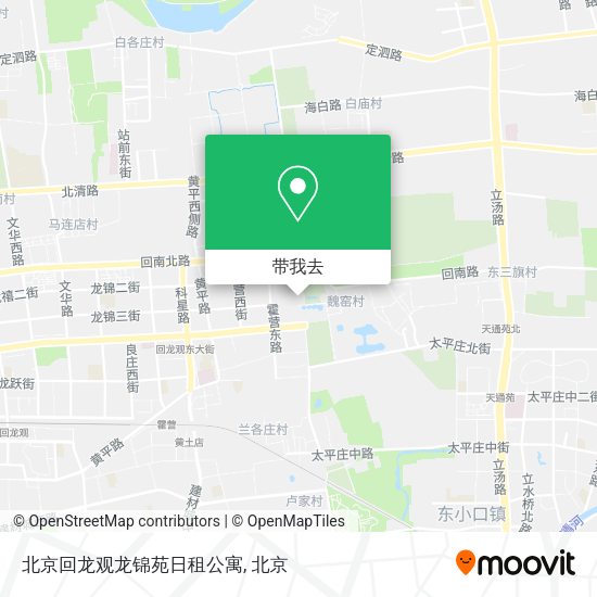 北京回龙观龙锦苑日租公寓地图