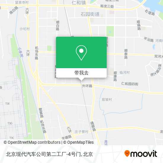 北京现代汽车公司第二工厂-4号门地图