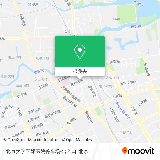 北京大学国际医院停车场-出入口地图