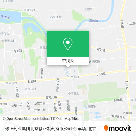 修正药业集团北京修正制药有限公司-停车场地图