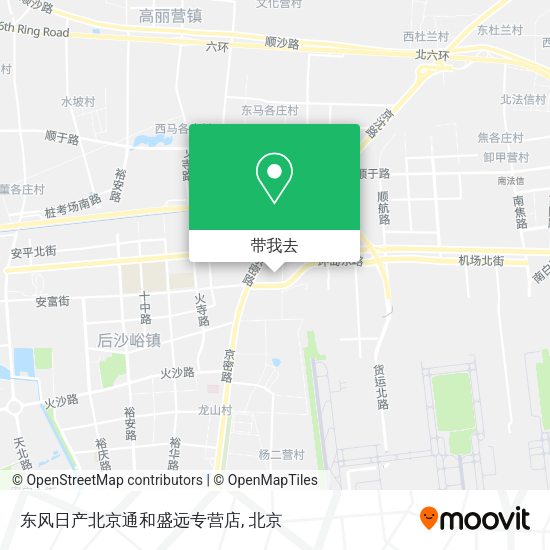 东风日产北京通和盛远专营店地图