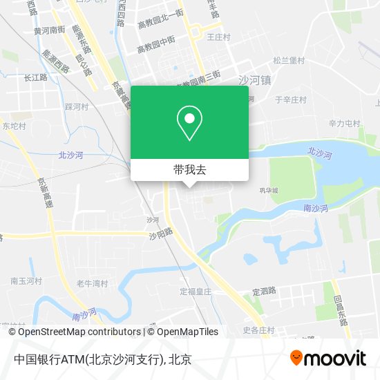 中国银行ATM(北京沙河支行)地图