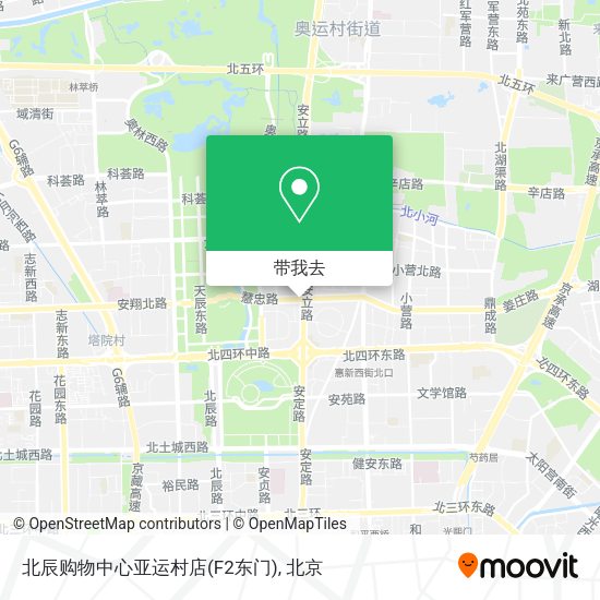 北辰购物中心亚运村店(F2东门)地图