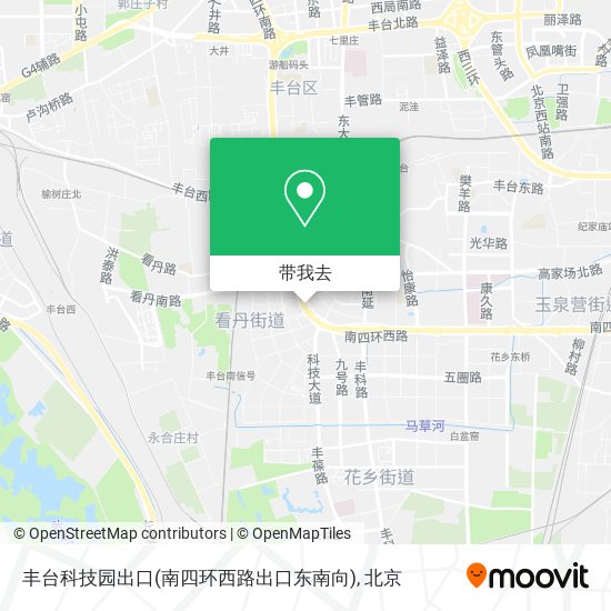 丰台科技园出口(南四环西路出口东南向)地图