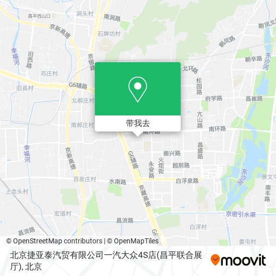 北京捷亚泰汽贸有限公司一汽大众4S店(昌平联合展厅)地图
