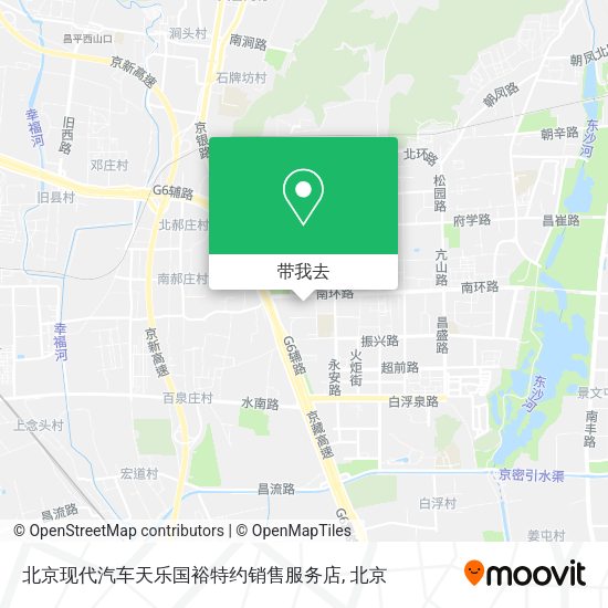 北京现代汽车天乐国裕特约销售服务店地图