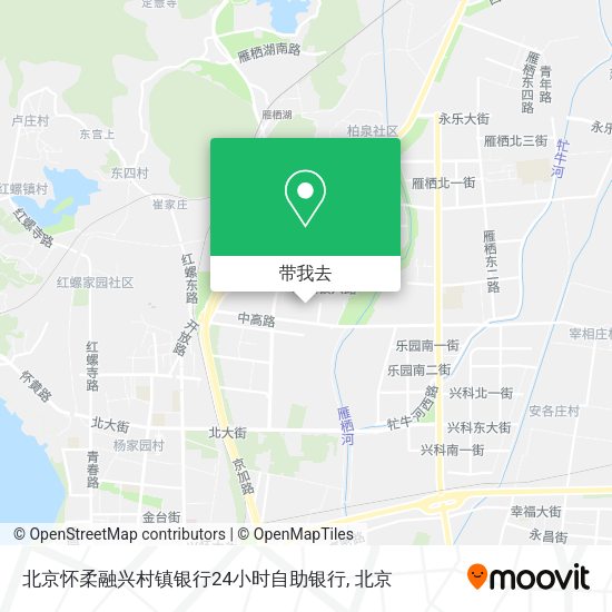 北京怀柔融兴村镇银行24小时自助银行地图