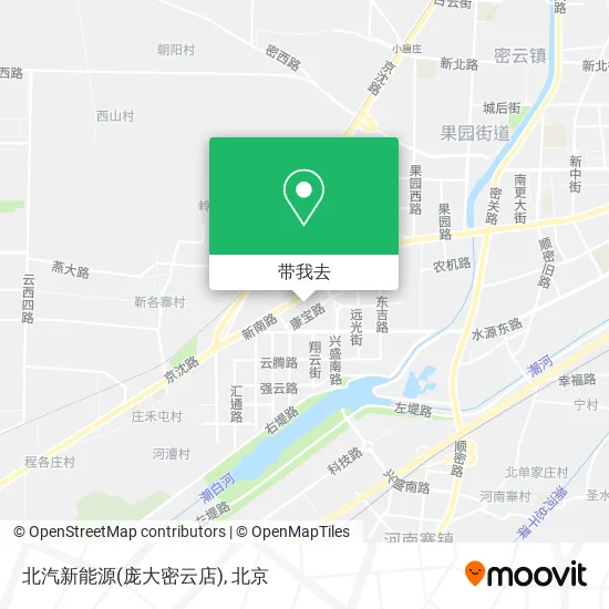 北汽新能源(庞大密云店)地图
