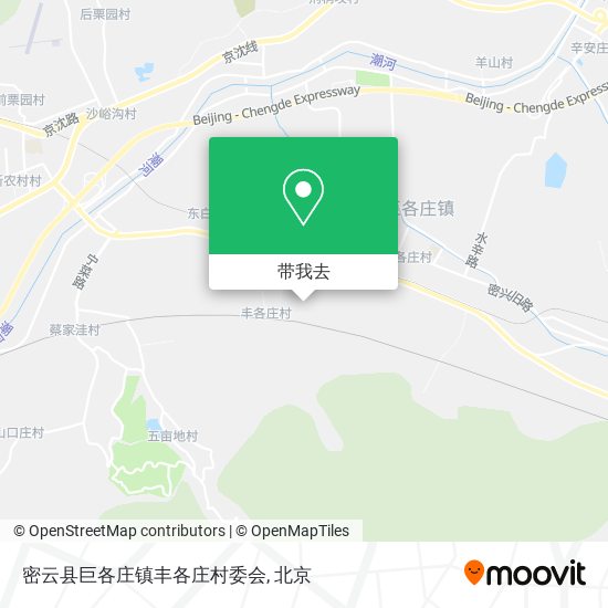 密云县巨各庄镇丰各庄村委会地图