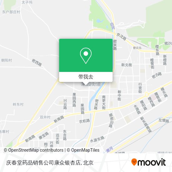 庆春堂药品销售公司康众银杏店地图