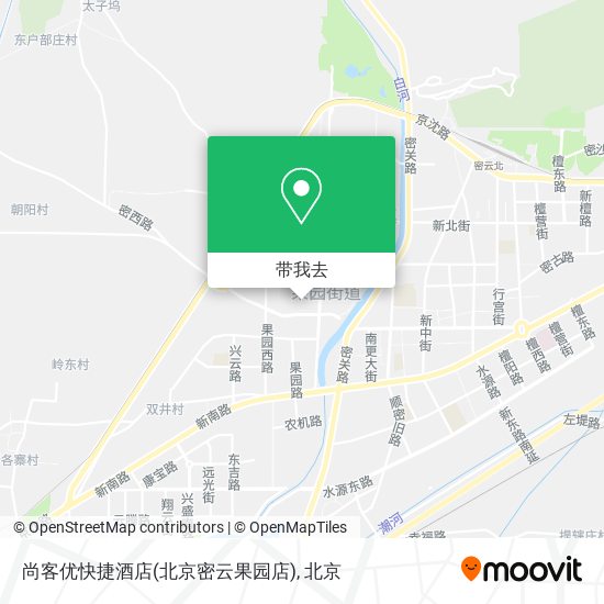 尚客优快捷酒店(北京密云果园店)地图