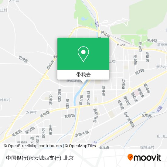 中国银行(密云城西支行)地图