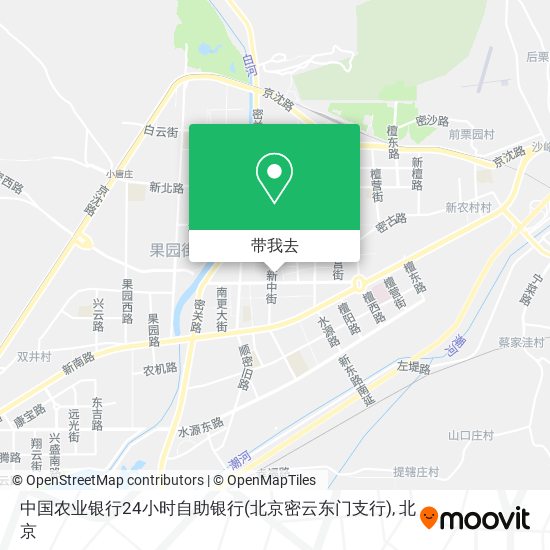 中国农业银行24小时自助银行(北京密云东门支行)地图