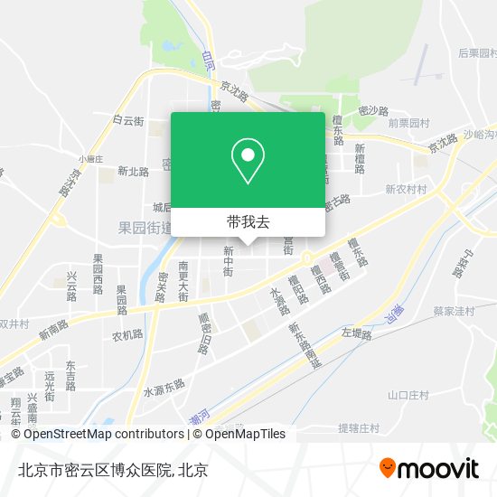 北京市密云区博众医院地图
