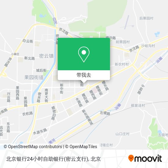北京银行24小时自助银行(密云支行)地图