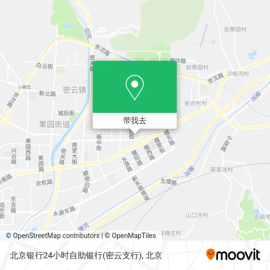 北京银行24小时自助银行(密云支行)地图