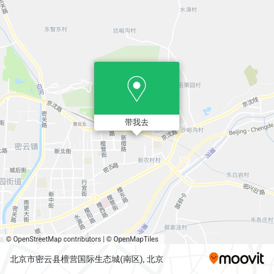 北京市密云县檀营国际生态城(南区)地图
