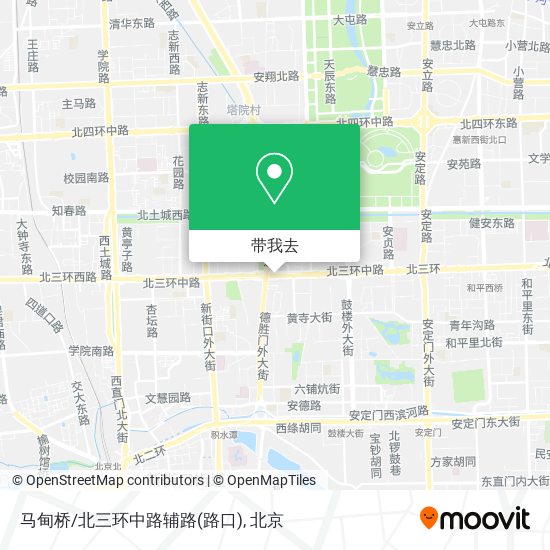 马甸桥/北三环中路辅路(路口)地图