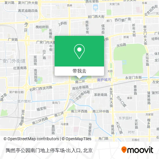 陶然亭公园南门地上停车场-出入口地图