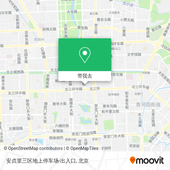 安贞里三区地上停车场-出入口地图