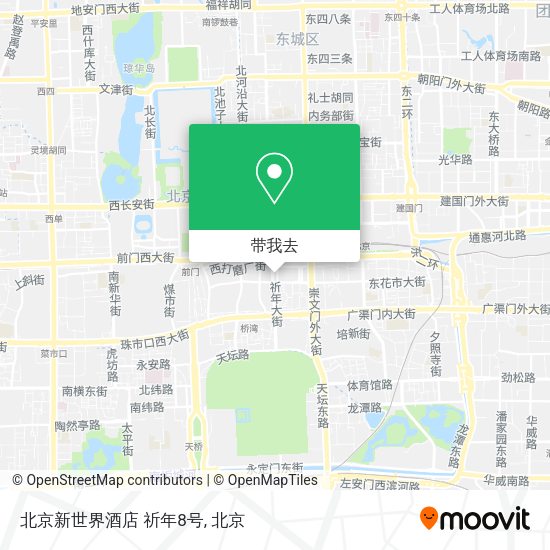 北京新世界酒店 祈年8号地图