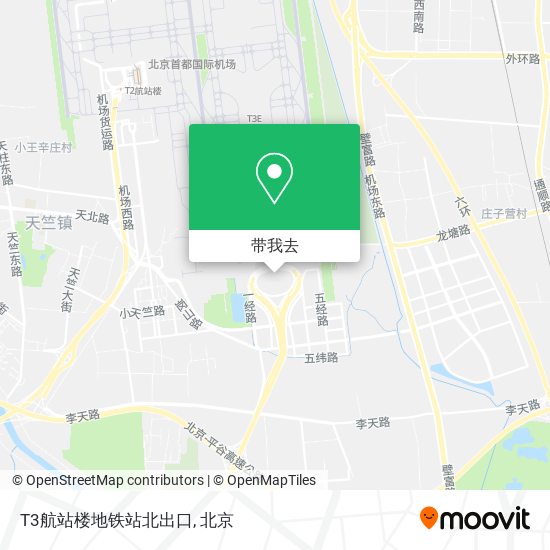 T3航站楼地铁站北出口地图