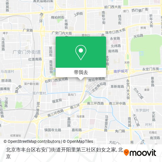北京市丰台区右安门街道开阳里第三社区妇女之家地图