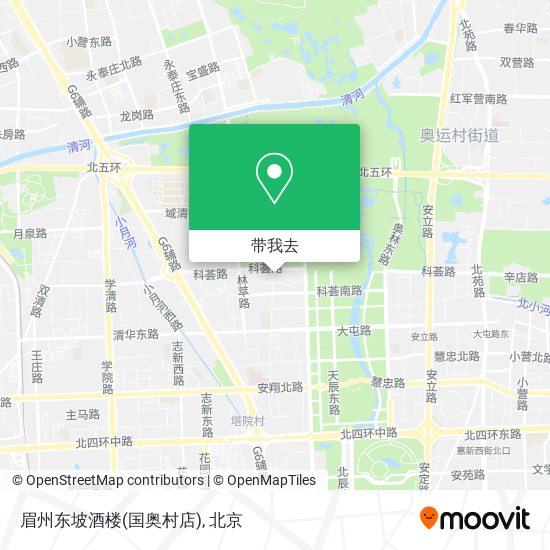 眉州东坡酒楼(国奥村店)地图