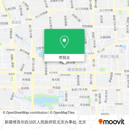 新疆维吾尔自治区人民政府驻北京办事处地图