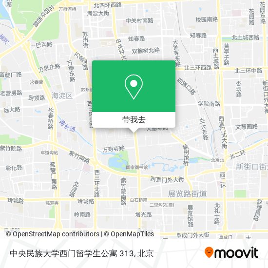 中央民族大学西门留学生公寓 313地图