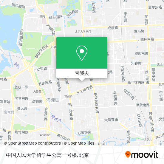 中国人民大学留学生公寓一号楼地图