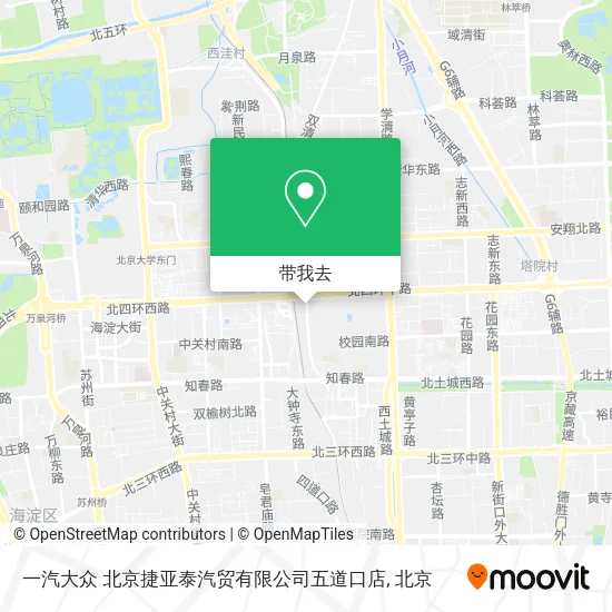 一汽大众 北京捷亚泰汽贸有限公司五道口店地图