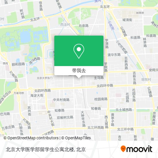 北京大学医学部留学生公寓北楼地图