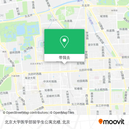 北京大学医学部留学生公寓北楼地图