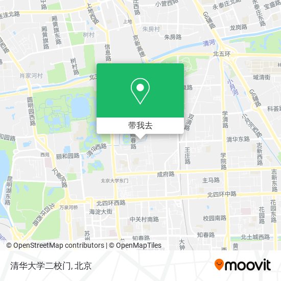清华大学二校门地图