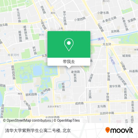 清华大学紫荆学生公寓二号楼地图