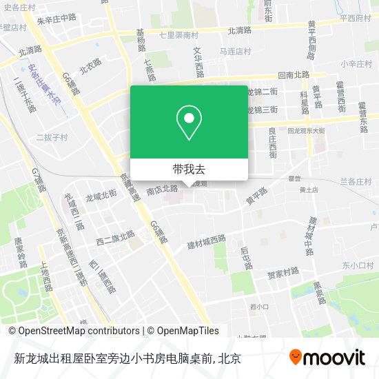 新龙城出租屋卧室旁边小书房电脑桌前地图
