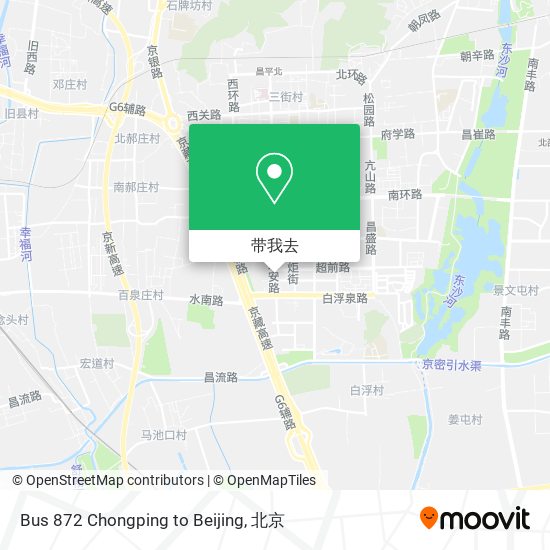 Bus 872 Chongping to Beijing地图