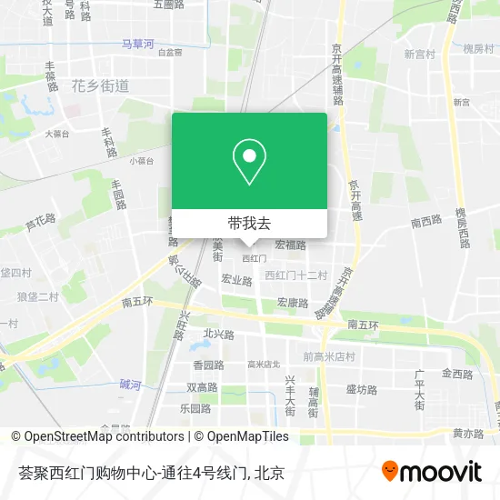 荟聚西红门购物中心-通往4号线门地图