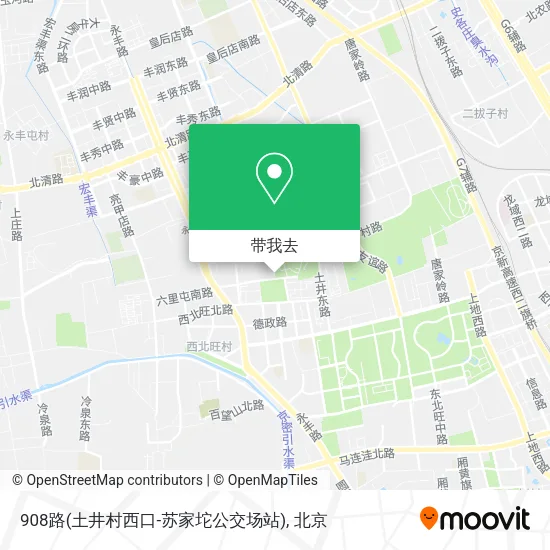 908路(土井村西口-苏家坨公交场站)地图