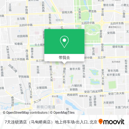 7天连锁酒店（马甸桥南店）地上停车场-出入口地图