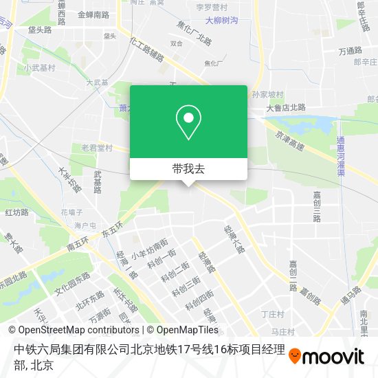 中铁六局集团有限公司北京地铁17号线16标项目经理部地图